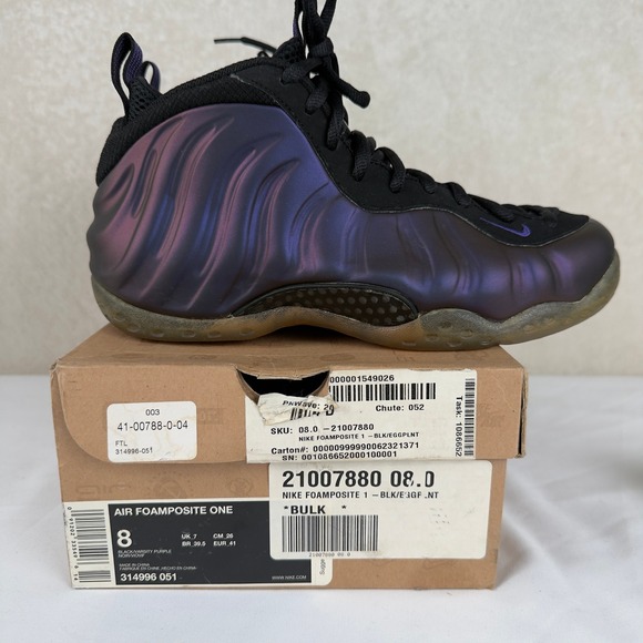 Nike Air Foamposite One Eggplant Men's Basketball Shoes Size 8 Y314996051 - Picture 7 of 9